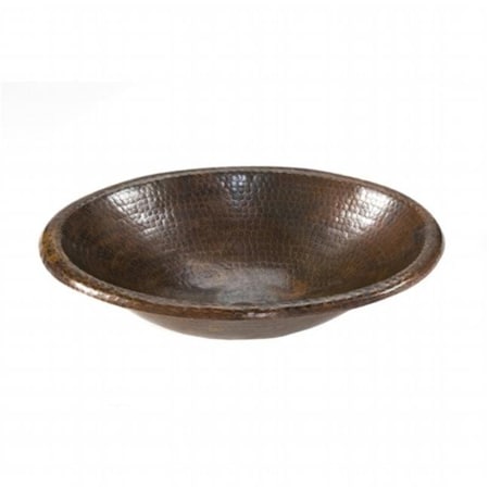 Premier Copper Products Premier Copper Products LO17RDB Small Oval Self Rimming Hammered Copper Sink - Oil Rubbed Bronze LO17RDB